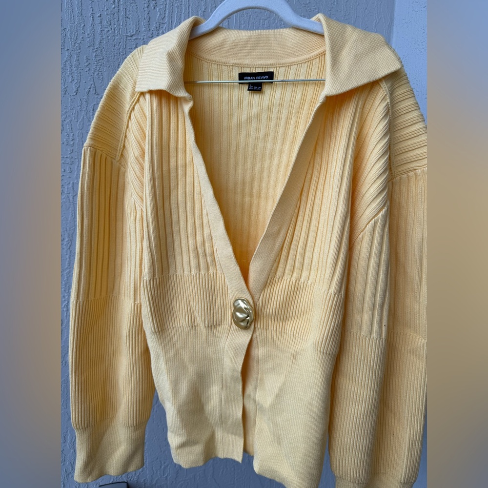 Urban Revivo Yellow Ribbed Sweater - Picture 2 of 4